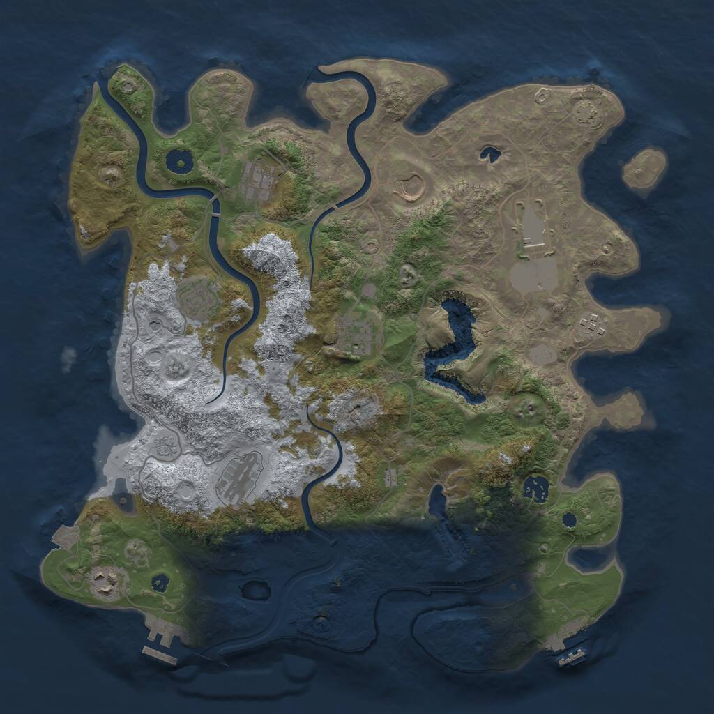 Rust Map: Procedural Map, Size: 4000, Seed: 832315867, 15 Monuments