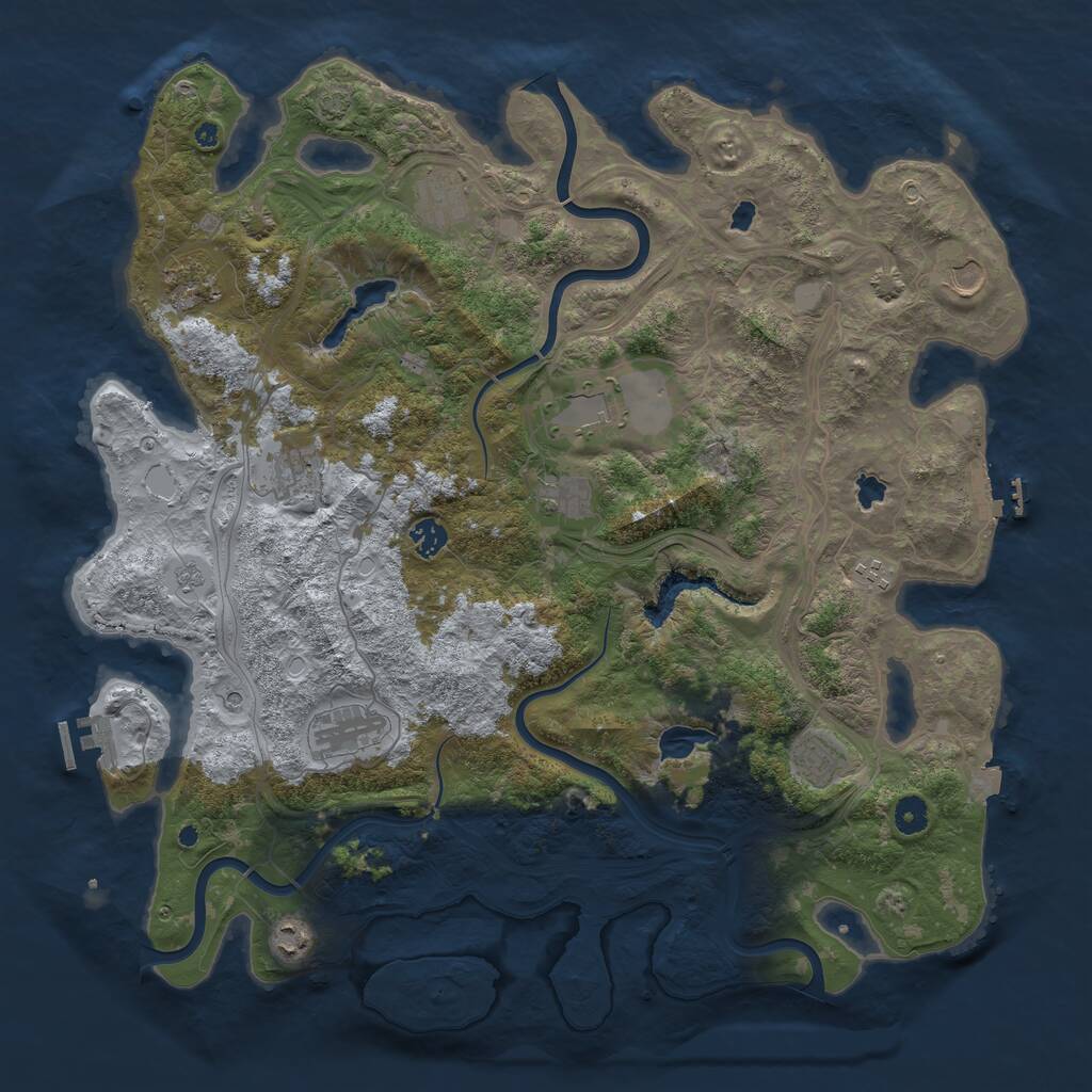 Rust Map: Procedural Map, Size: 4500, Seed: 616020005, 17 Monuments