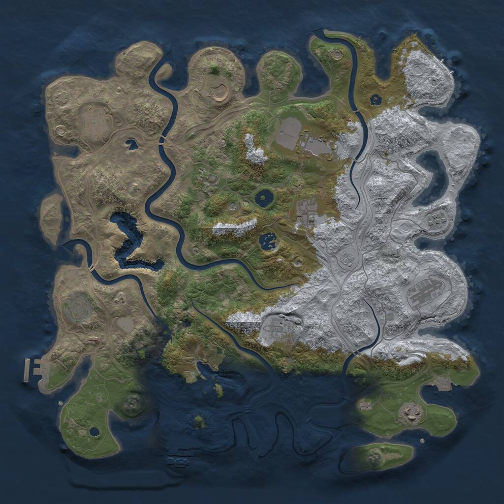 Rust Map: Procedural Map, Size: 4300, Seed: 1607124952, 17 Monuments