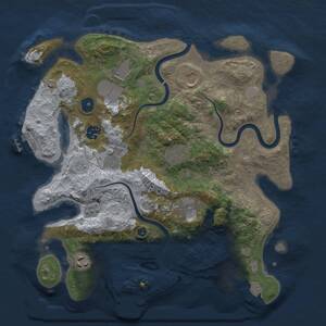 Thumbnail Rust Map: Procedural Map, Size: 3500, Seed: 1167129425, 14 Monuments