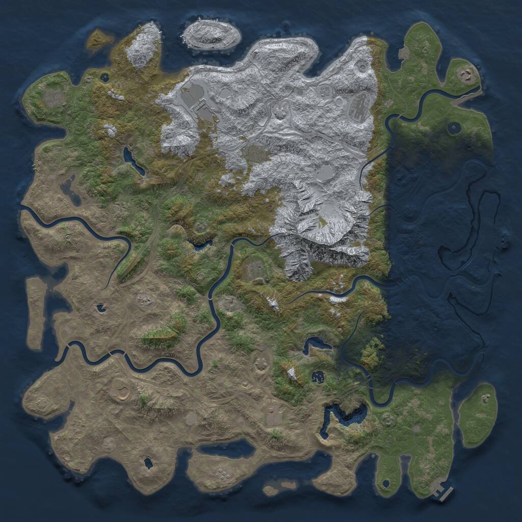 Rust Map: Procedural Map, Size: 6000, Seed: 67839264, 17 Monuments