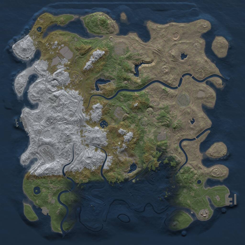 Rust Map: Procedural Map, Size: 4800, Seed: 996197870, 17 Monuments