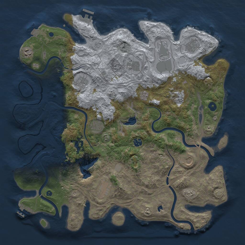 Rust Map: Procedural Map, Size: 4300, Seed: 20260807, 17 Monuments