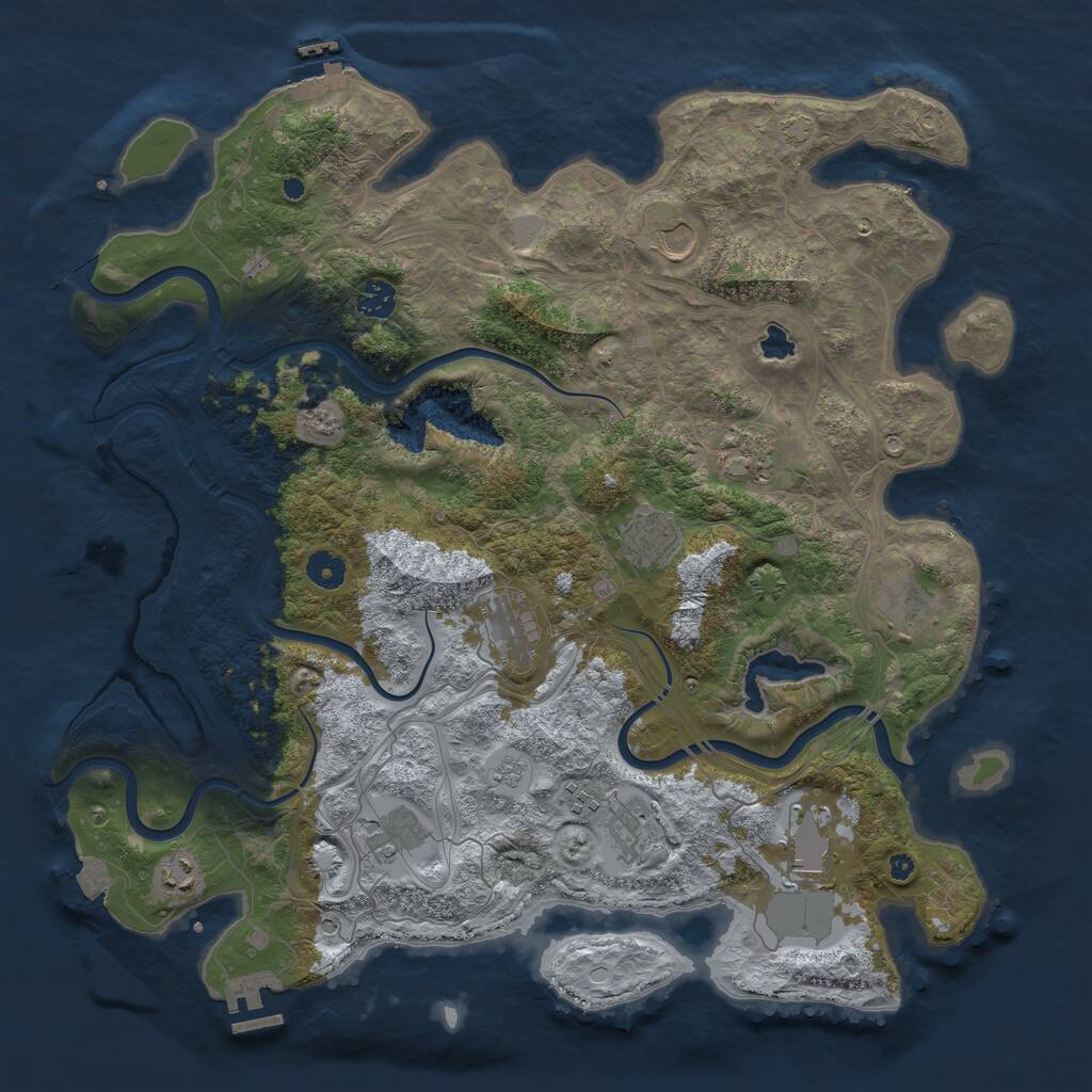 Rust Map: Procedural Map, Size: 4250, Seed: 605636986, 17 Monuments