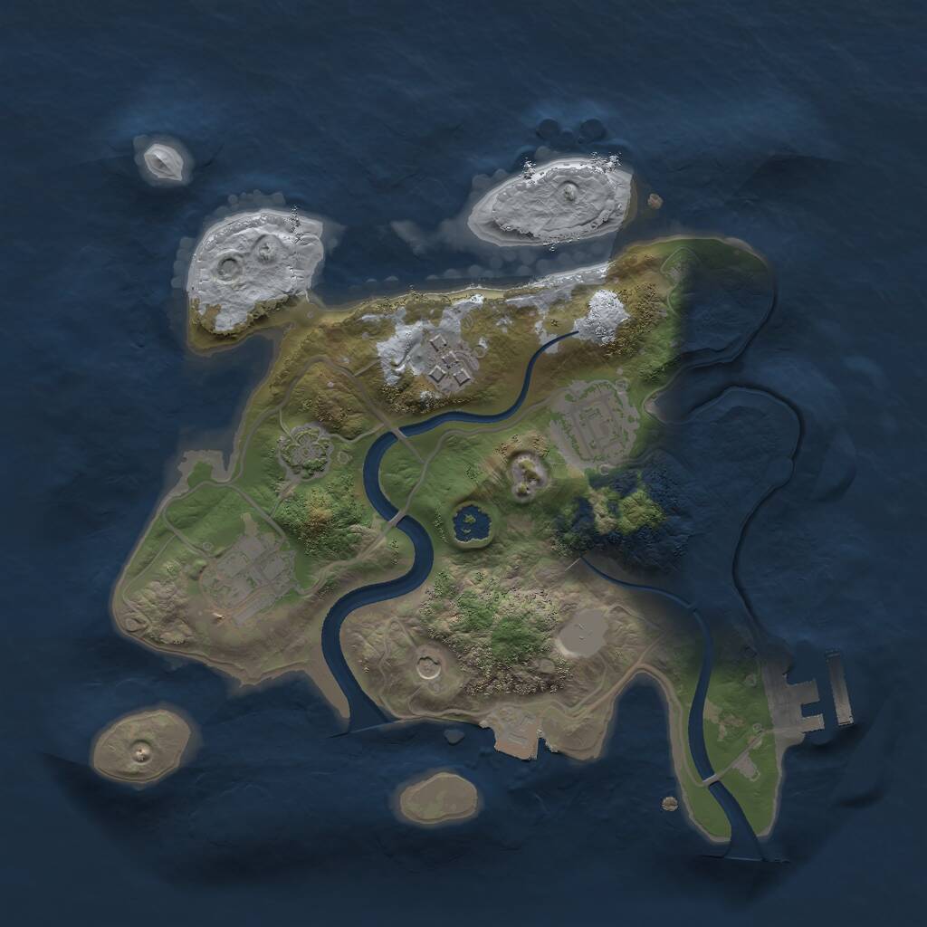 Rust Map: Procedural Map, Size: 2500, Seed: 1694018480, 7 Monuments