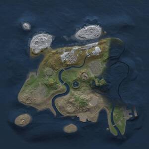 Thumbnail Rust Map: Procedural Map, Size: 2500, Seed: 1694018480, 7 Monuments