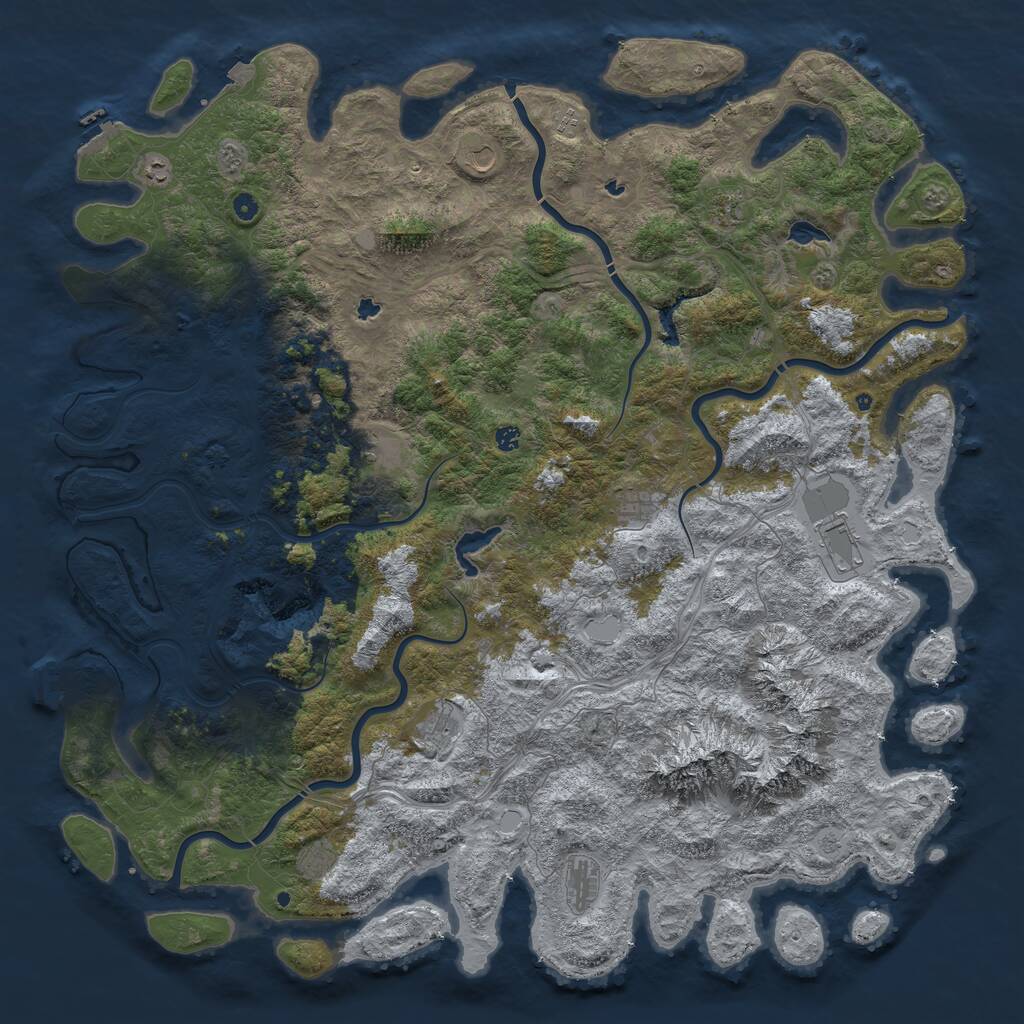 Rust Map: Procedural Map, Size: 6000, Seed: 2021191109, 17 Monuments