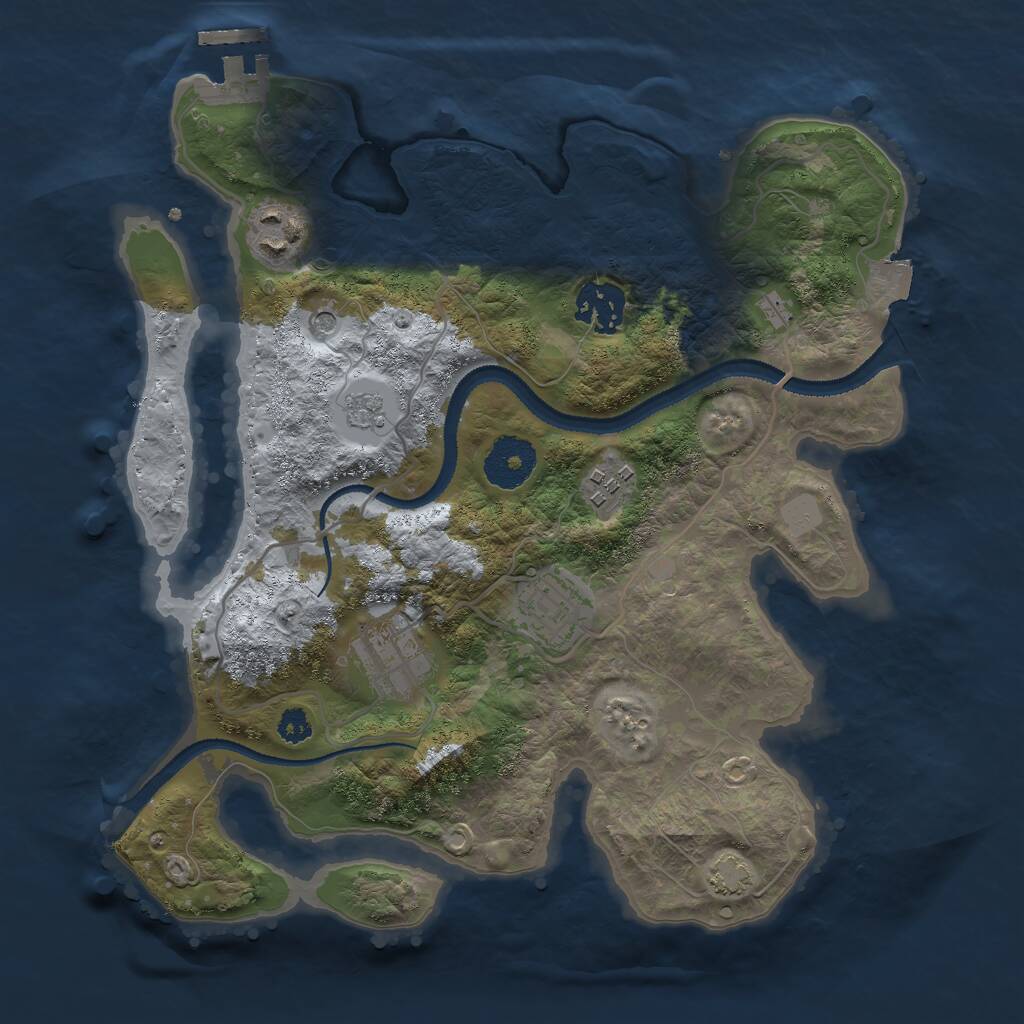 Rust Map: Procedural Map, Size: 3000, Seed: 1554695909, 10 Monuments
