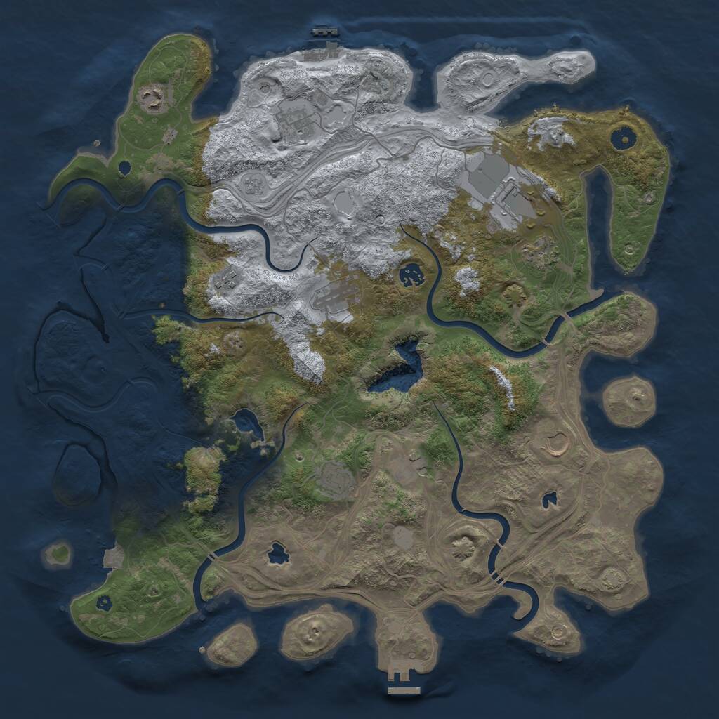 Rust Map: Procedural Map, Size: 4500, Seed: 1871736016, 16 Monuments