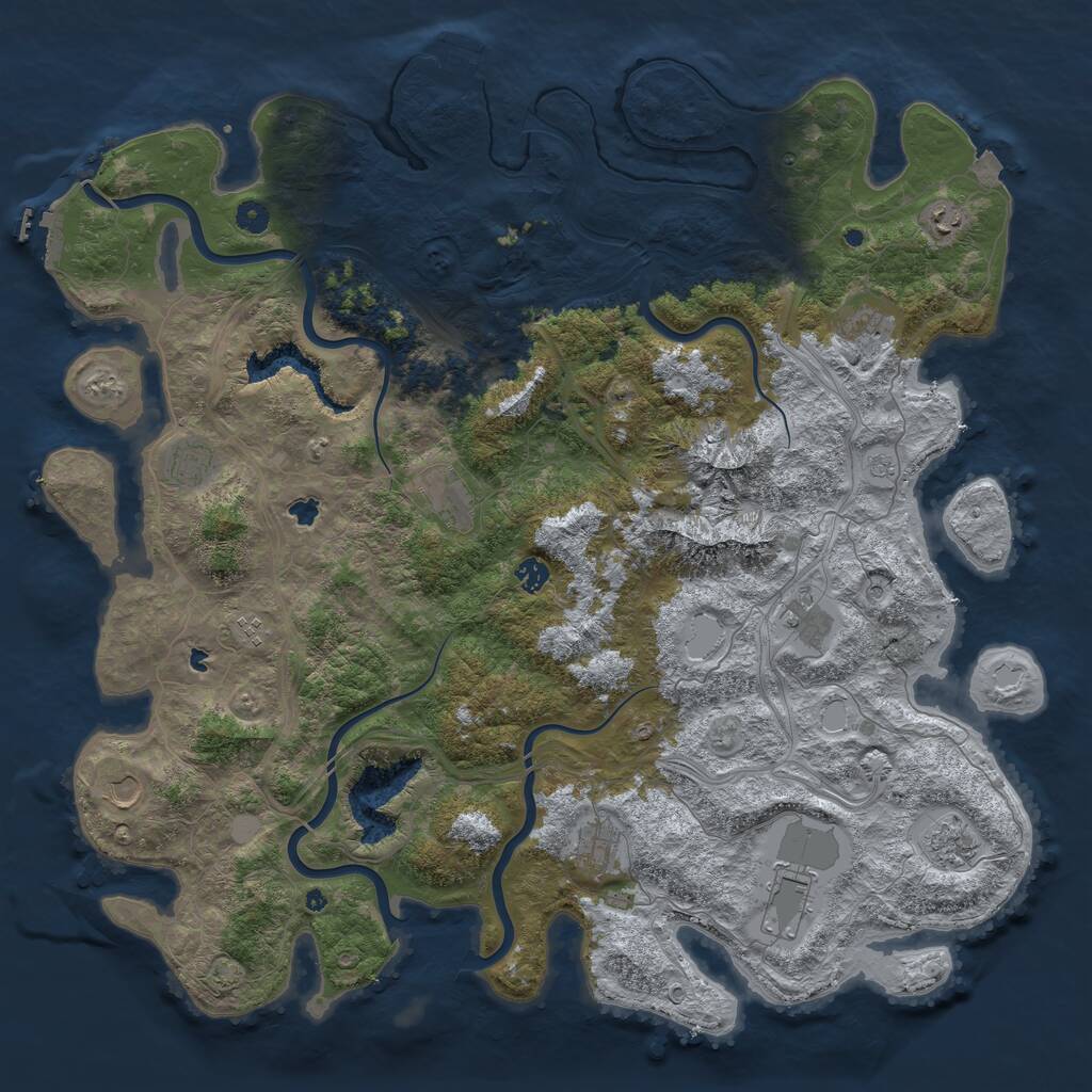 Rust Map: Procedural Map, Size: 5000, Seed: 245630182, 17 Monuments