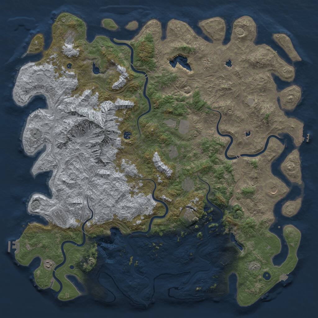 Rust Map: Procedural Map, Size: 6000, Seed: 567577, 17 Monuments