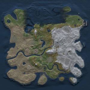 Thumbnail Rust Map: Procedural Map, Size: 4000, Seed: 1302510701, 16 Monuments