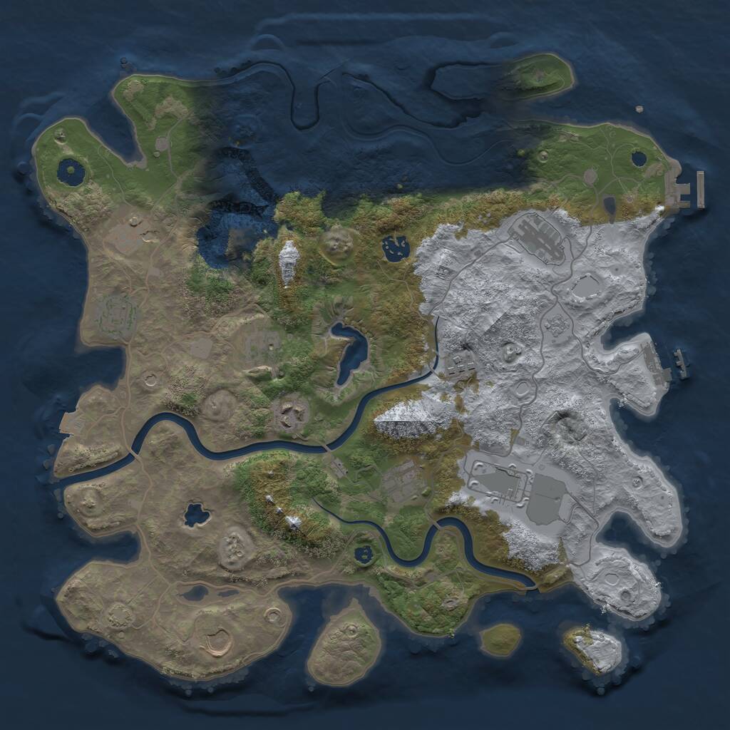 Rust Map: Procedural Map, Size: 4000, Seed: 1302510701, 16 Monuments