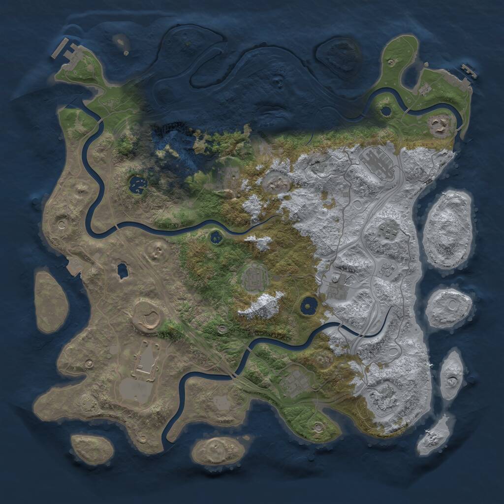 Rust Map: Procedural Map, Size: 4250, Seed: 53412, 17 Monuments