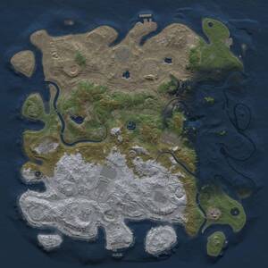 Thumbnail Rust Map: Procedural Map, Size: 4500, Seed: 1132436159, 17 Monuments