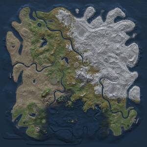 Thumbnail Rust Map: Procedural Map, Size: 5500, Seed: 632523408, 17 Monuments