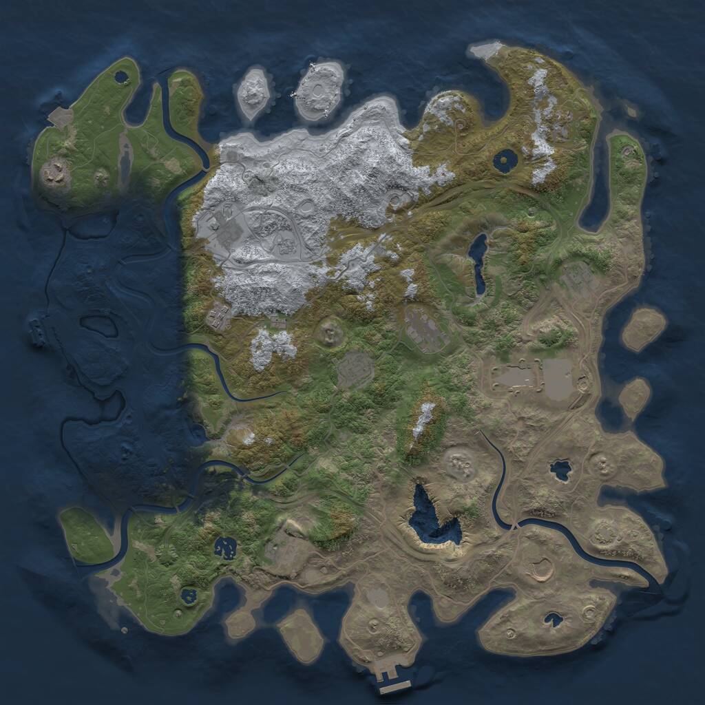 Rust Map: Procedural Map, Size: 4500, Seed: 92507869, 17 Monuments