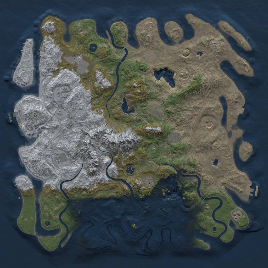 Rust Map: Procedural Map, Size: 5000, Seed: 927141539, 17 Monuments