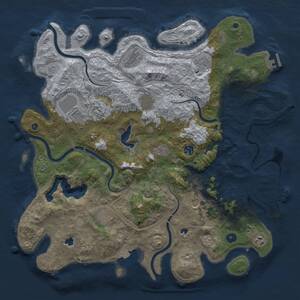 Thumbnail Rust Map: Procedural Map, Size: 4500, Seed: 620042475, 17 Monuments
