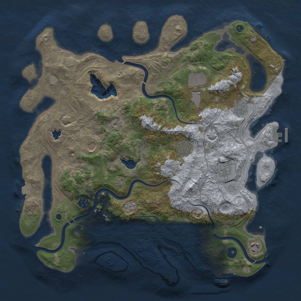 Rust Map: Procedural Map, Size: 4250, Seed: 553562296, 14 Monuments