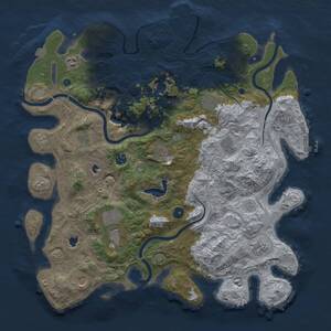 Thumbnail Rust Map: Procedural Map, Size: 4500, Seed: 49525, 16 Monuments