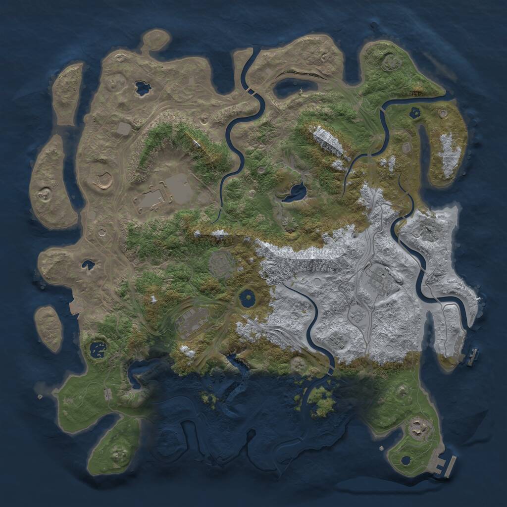 Rust Map: Procedural Map, Size: 4500, Seed: 1468408474, 14 Monuments