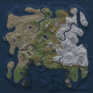 Thumbnail Rust Map: Procedural Map, Size: 4500, Seed: 1622944625, 15 Monuments