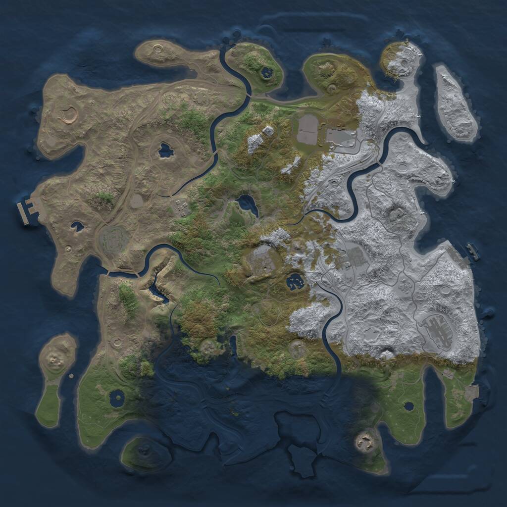 Rust Map: Procedural Map, Size: 4500, Seed: 1622944625, 15 Monuments