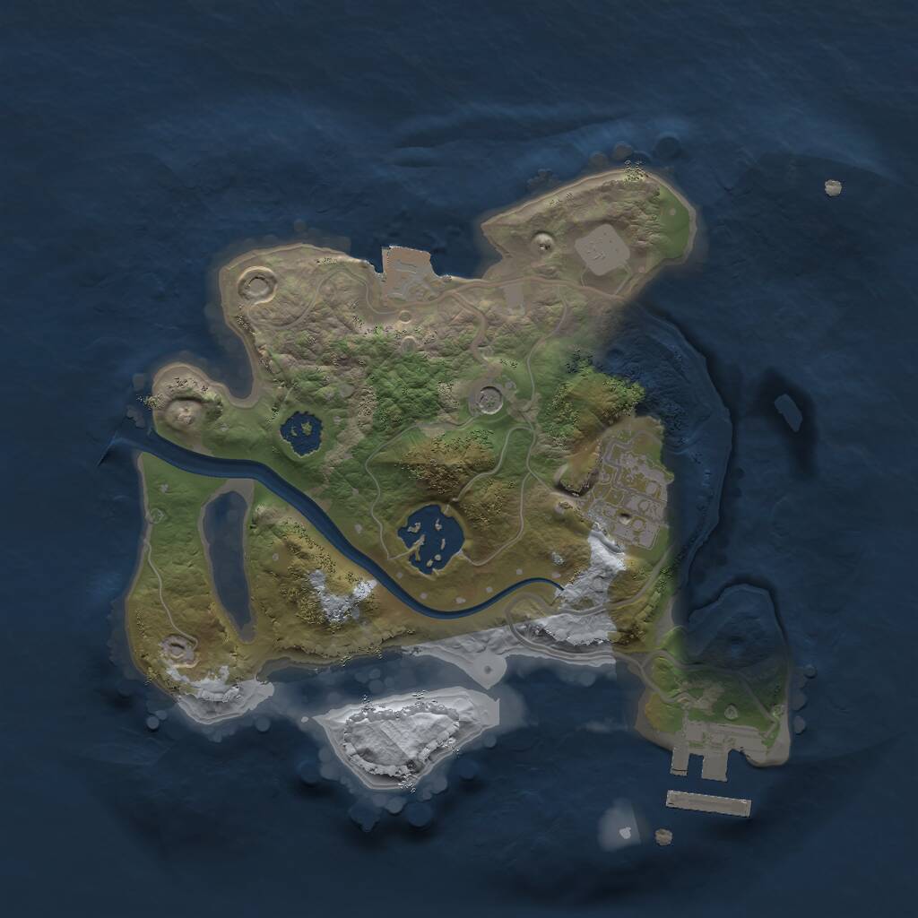 Rust Map: Procedural Map, Size: 2200, Seed: 1919571142, 5 Monuments
