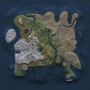 Thumbnail Rust Map: Procedural Map, Size: 3000, Seed: 553040007, 11 Monuments