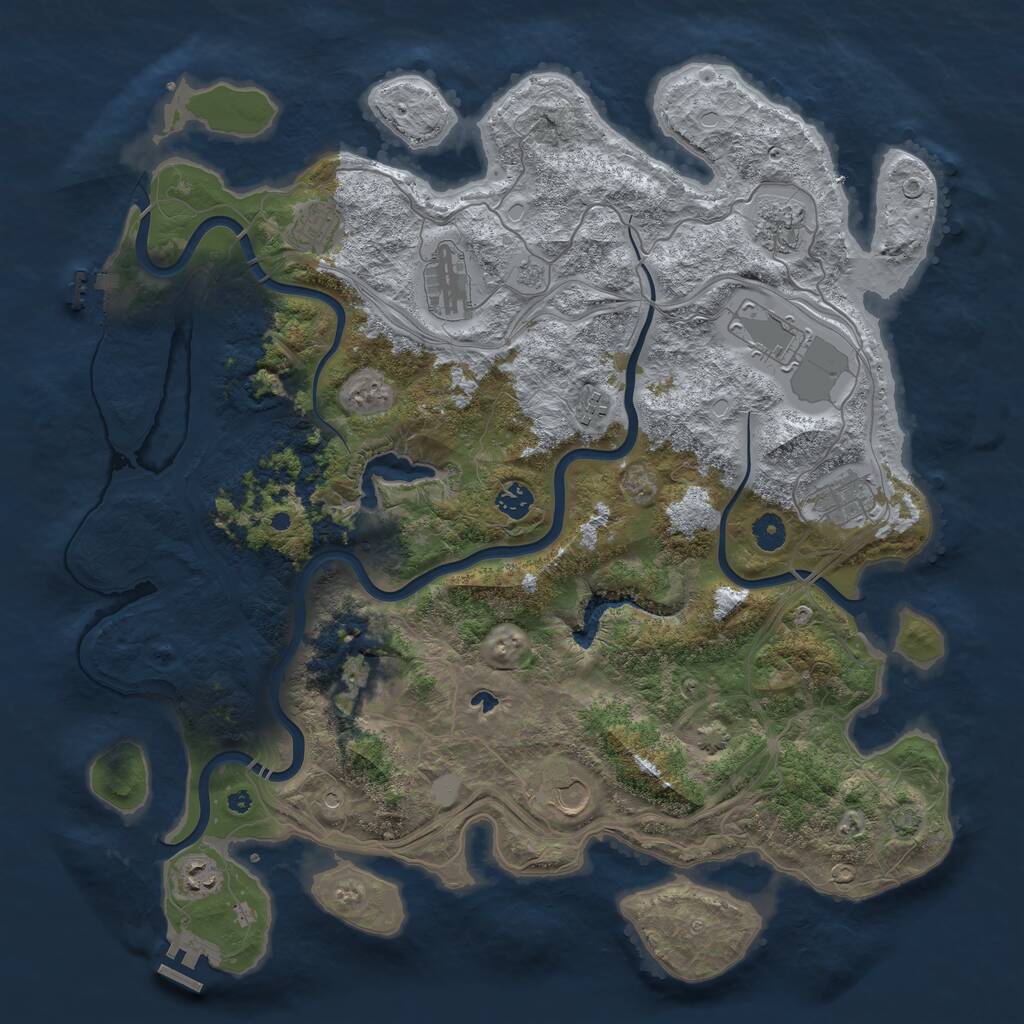 Rust Map: Procedural Map, Size: 4400, Seed: 2062466391, 16 Monuments