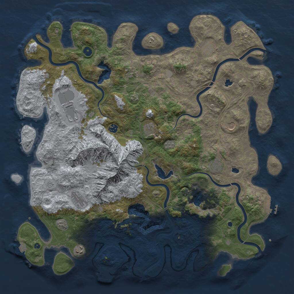 Rust Map: Procedural Map, Size: 5000, Seed: 1176963090, 16 Monuments