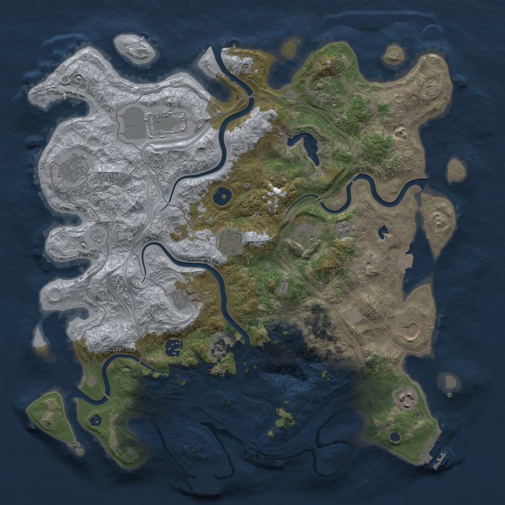 Rust Map: Procedural Map, Size: 4250, Seed: 1058121062, 16 Monuments