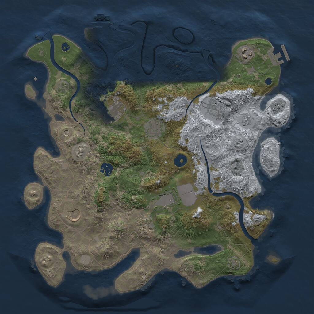 Rust Map: Procedural Map, Size: 3700, Seed: 1680991584, 15 Monuments