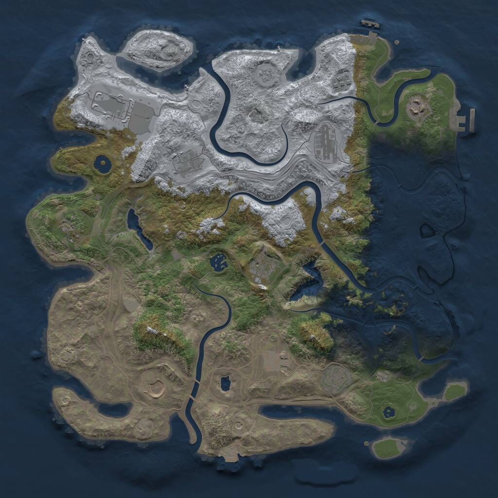 Rust Map: Procedural Map, Size: 4250, Seed: 298563176, 17 Monuments