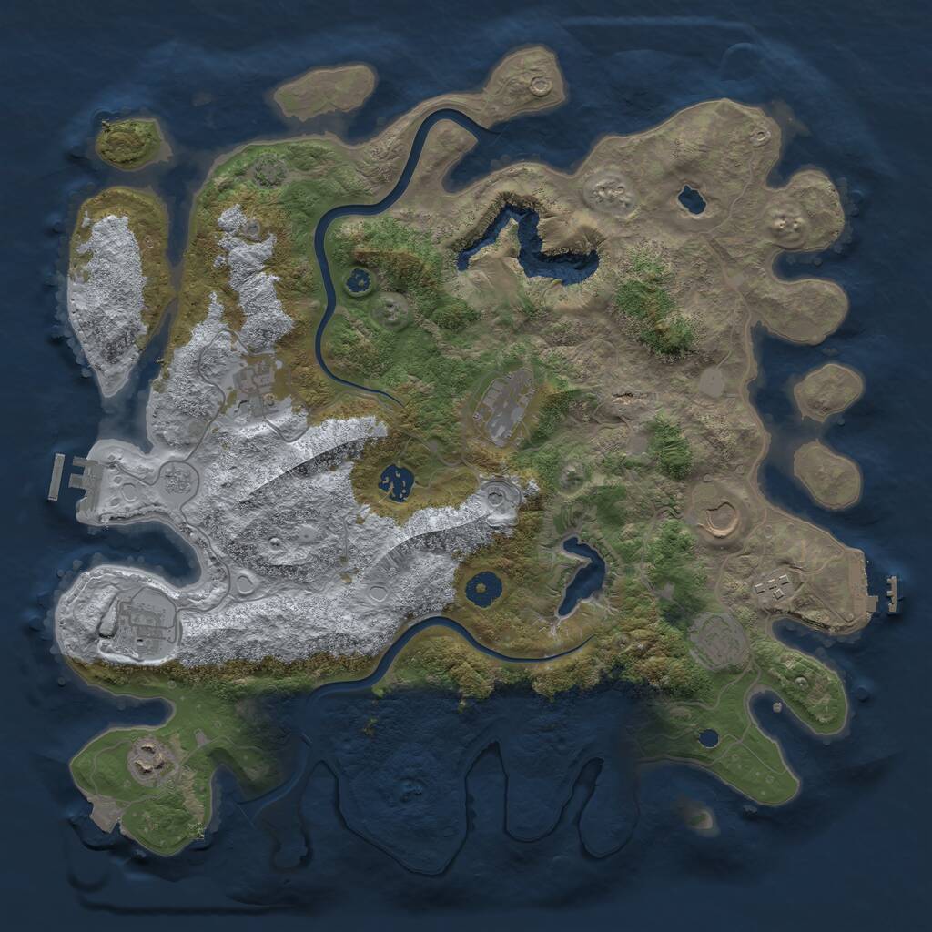 Rust Map: Procedural Map, Size: 4000, Seed: 992166059, 14 Monuments