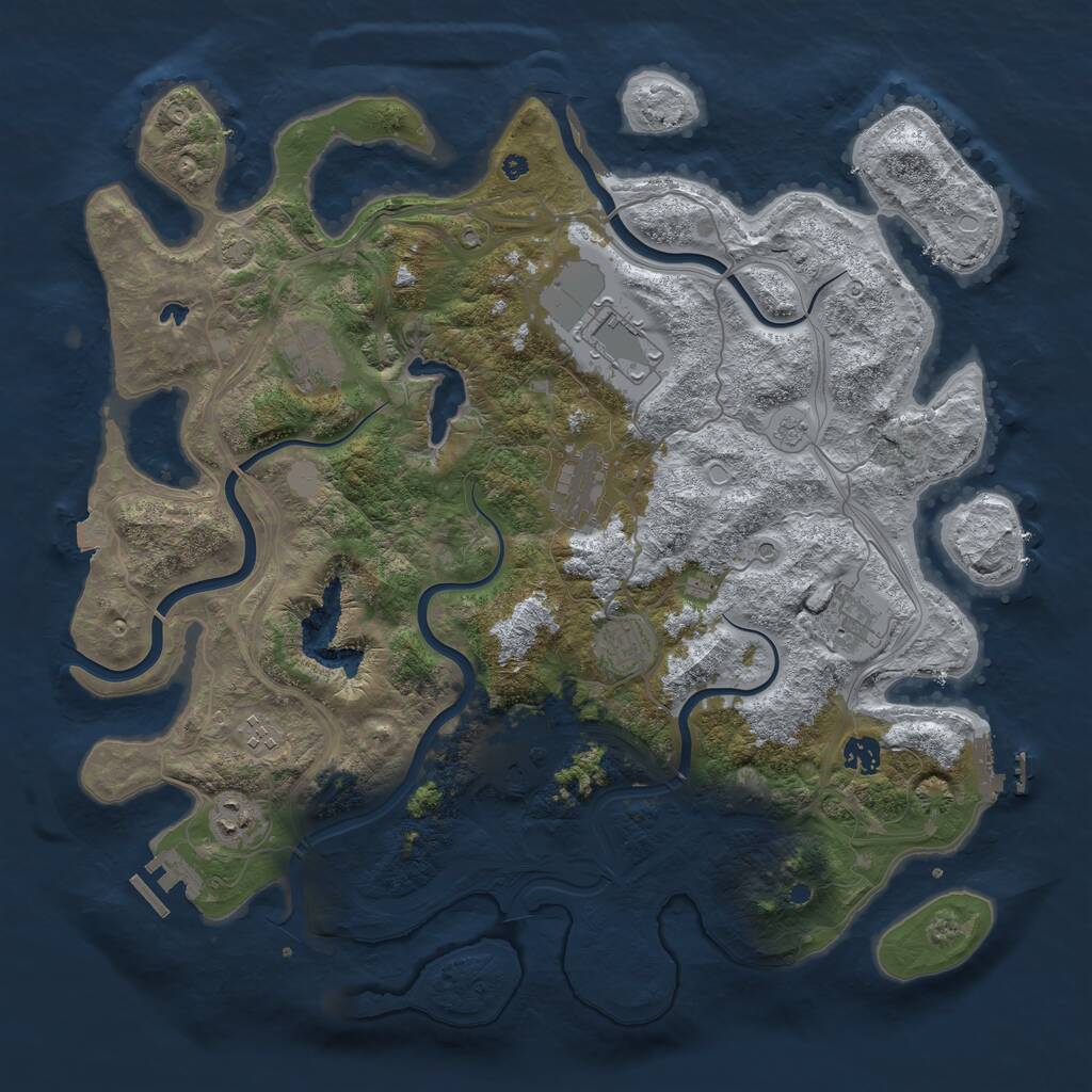 Rust Map: Procedural Map, Size: 4250, Seed: 853609881, 15 Monuments