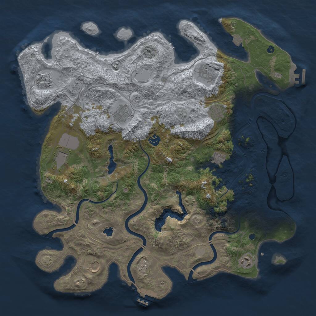Rust Map: Procedural Map, Size: 4250, Seed: 1487395605, 16 Monuments