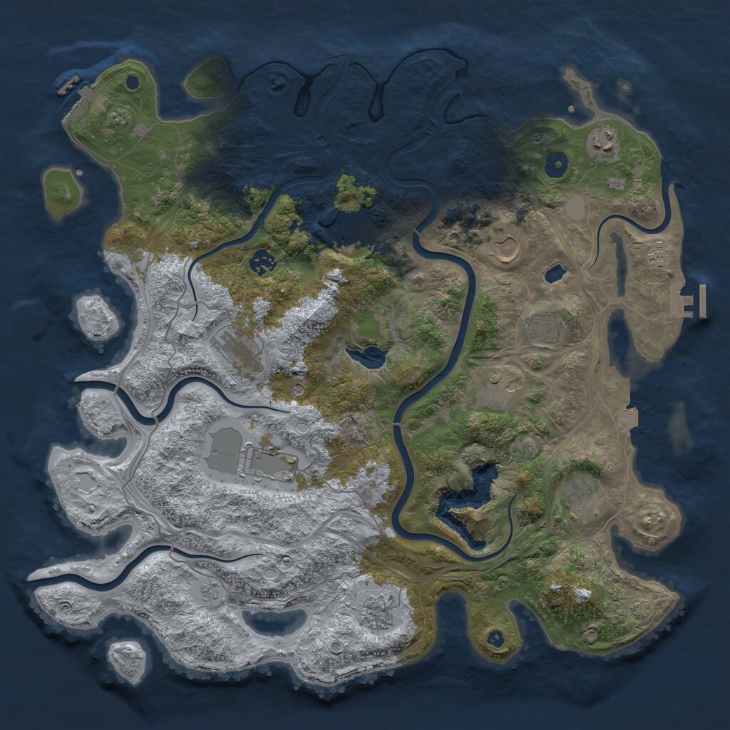 Rust Map: Procedural Map, Size: 4350, Seed: 289531180, 17 Monuments