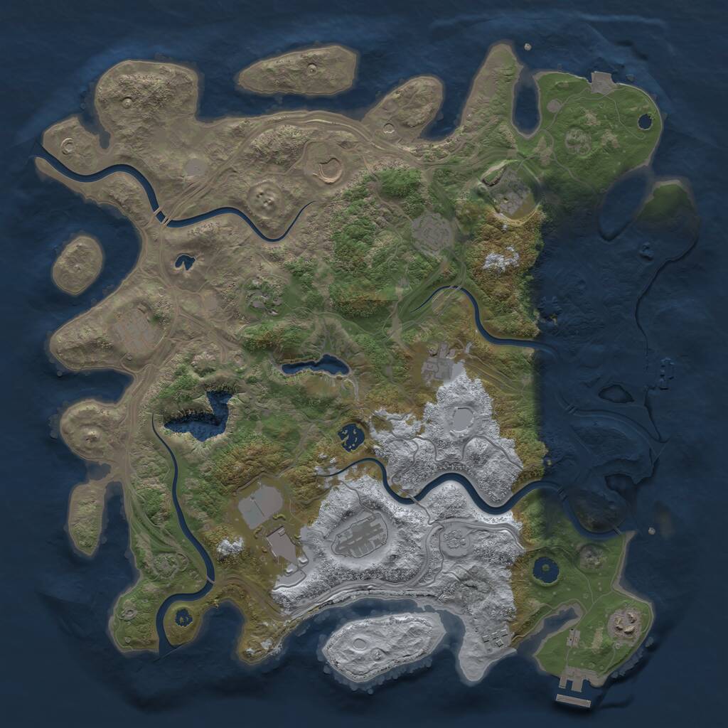 Rust Map: Procedural Map, Size: 4250, Seed: 1490221527, 17 Monuments