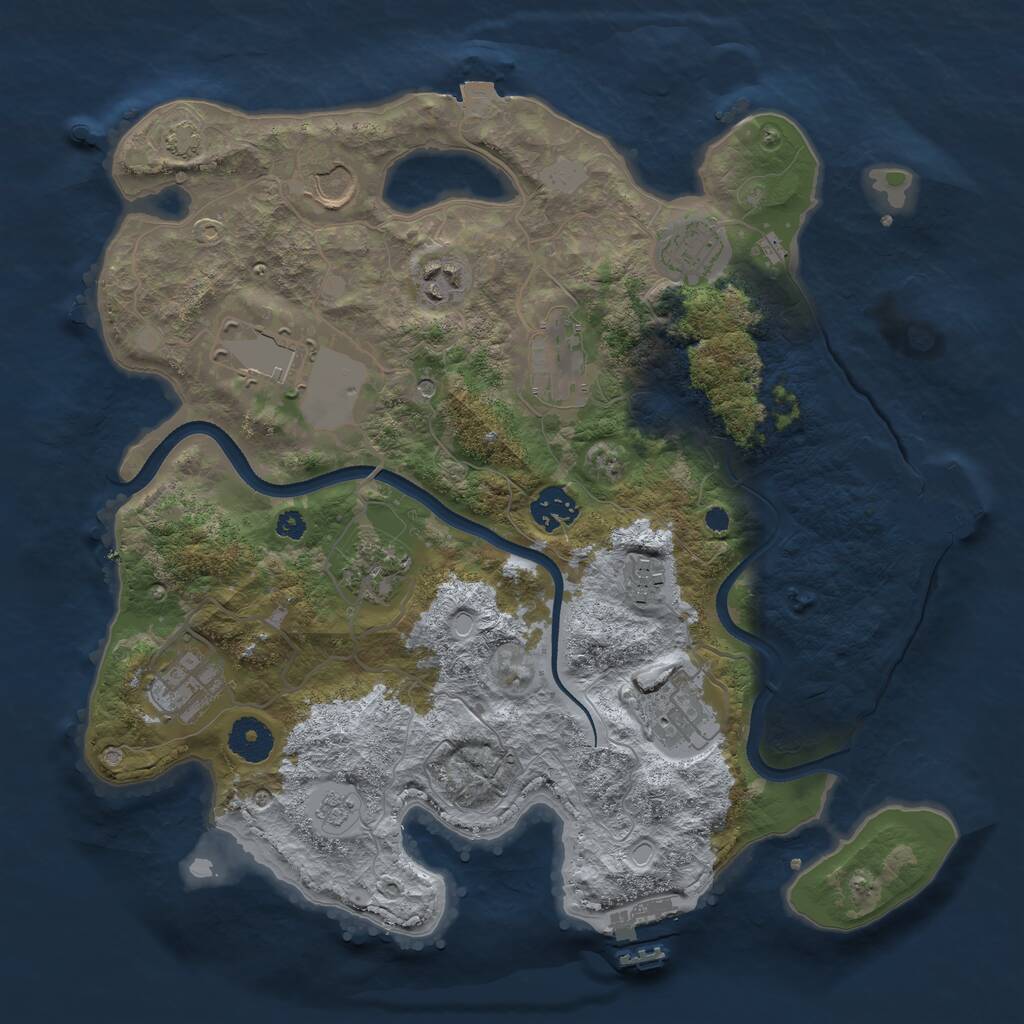 Rust Map: Procedural Map, Size: 3500, Seed: 1216201368, 16 Monuments