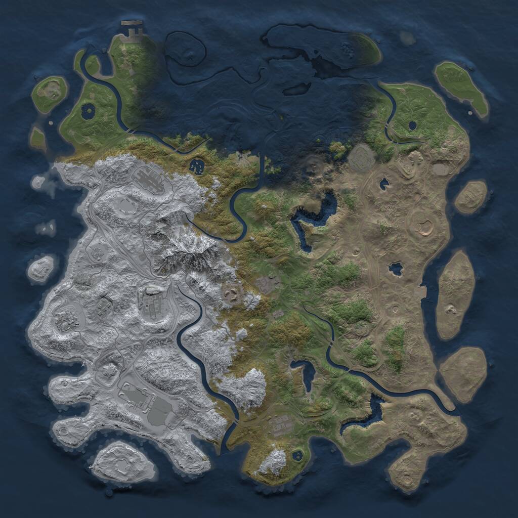 Rust Map: Procedural Map, Size: 5000, Seed: 99530565, 16 Monuments