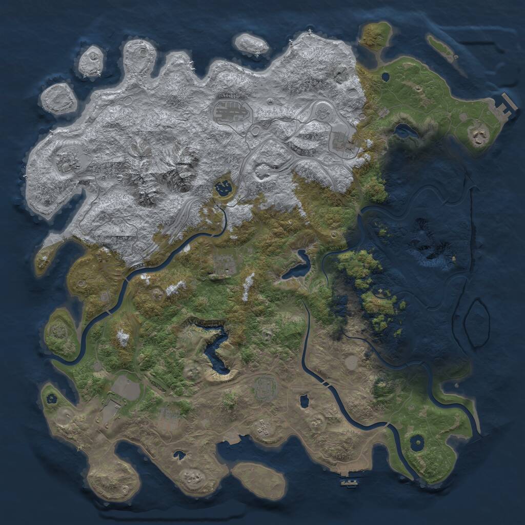 Rust Map: Procedural Map, Size: 5000, Seed: 109431297, 16 Monuments