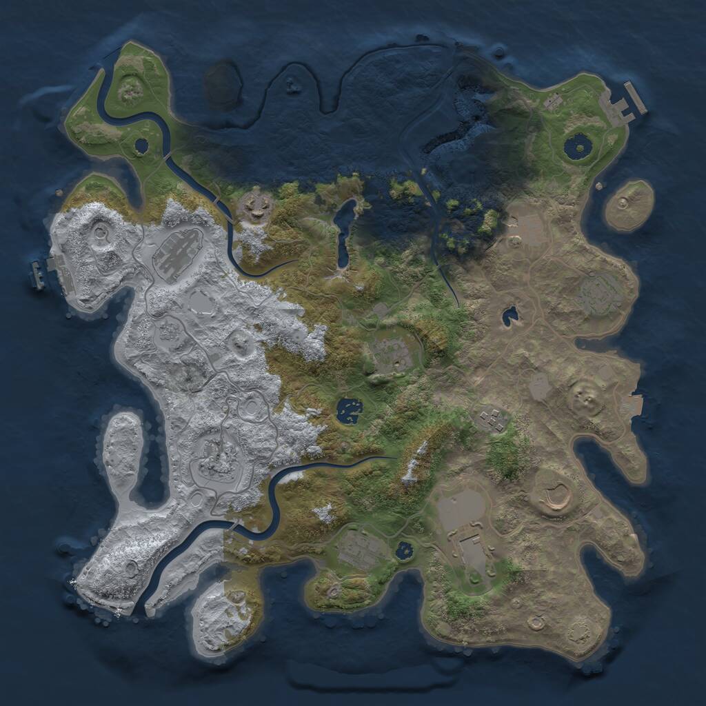 Rust Map: Procedural Map, Size: 4000, Seed: 178843180, 17 Monuments