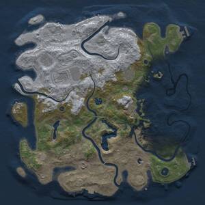 Thumbnail Rust Map: Procedural Map, Size: 4050, Seed: 1616513350, 14 Monuments