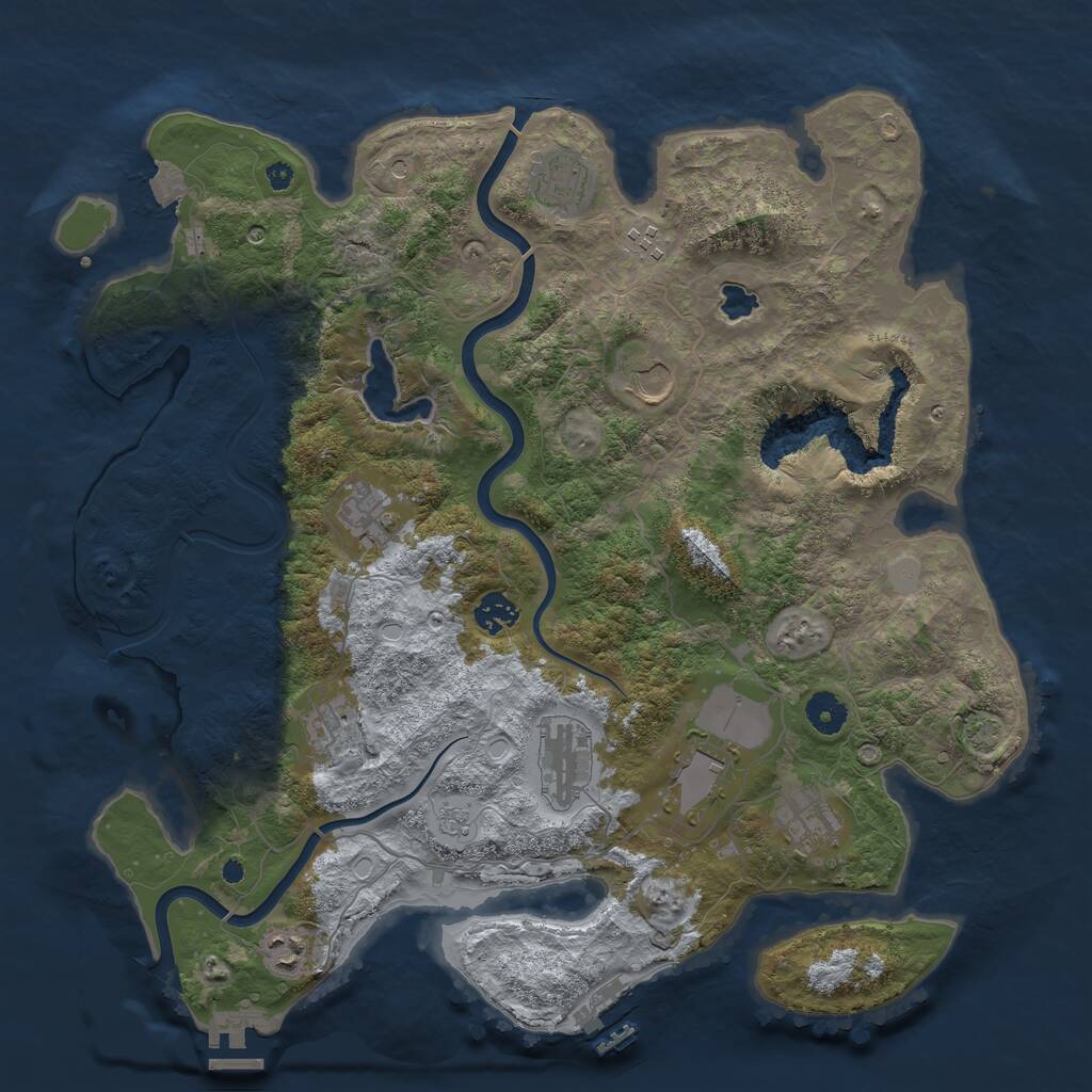 Rust Map: Procedural Map, Size: 4000, Seed: 3217654, 16 Monuments