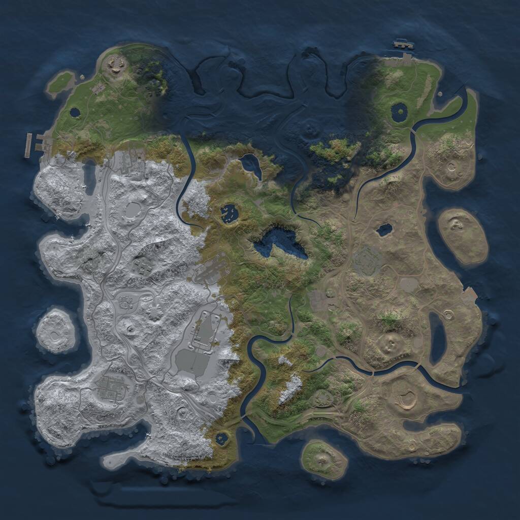 Rust Map: Procedural Map, Size: 4250, Seed: 1948548053, 16 Monuments