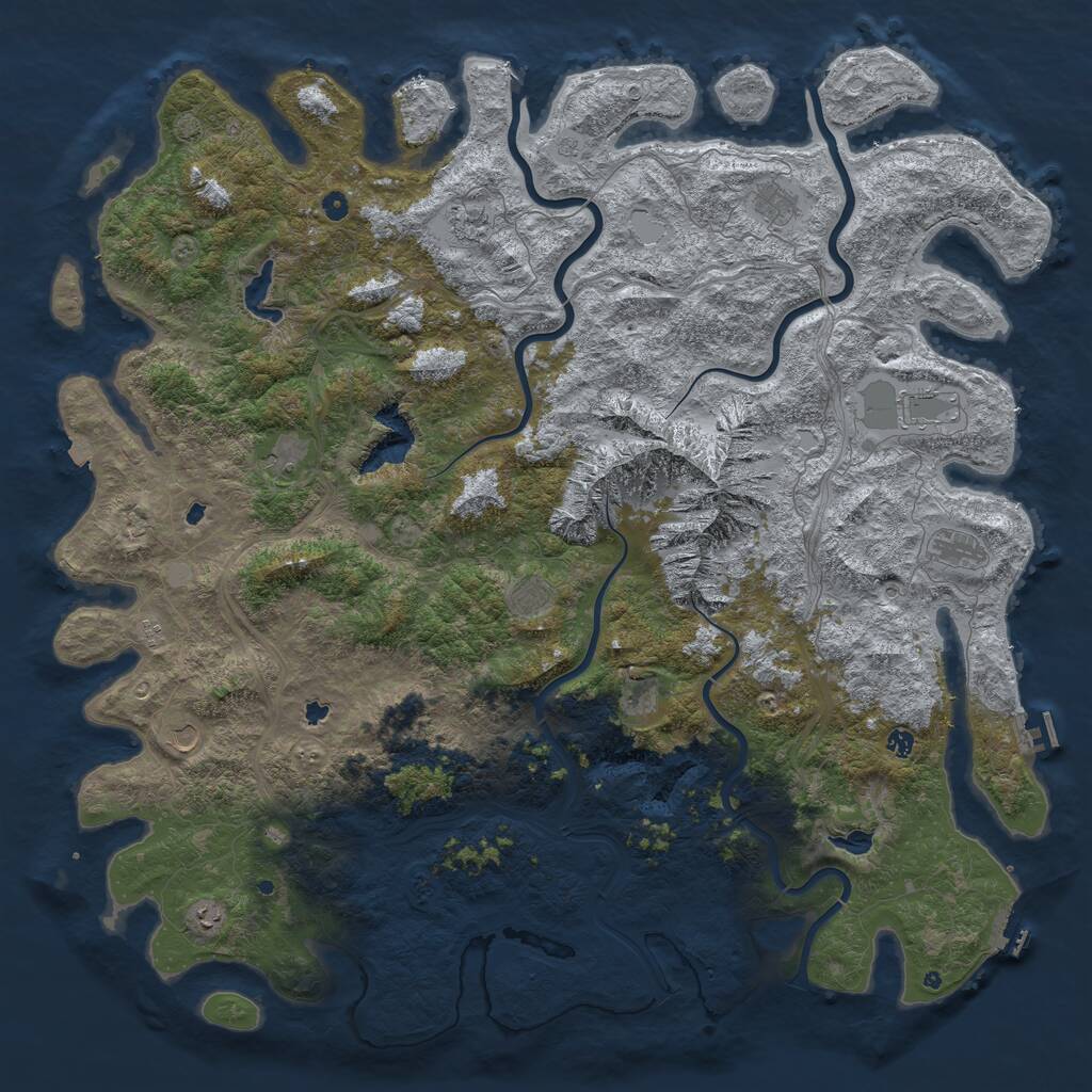 Rust Map: Procedural Map, Size: 6000, Seed: 267522298, 17 Monuments
