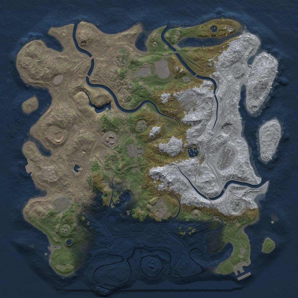 Rust Map: Procedural Map, Size: 4250, Seed: 562062165, 17 Monuments