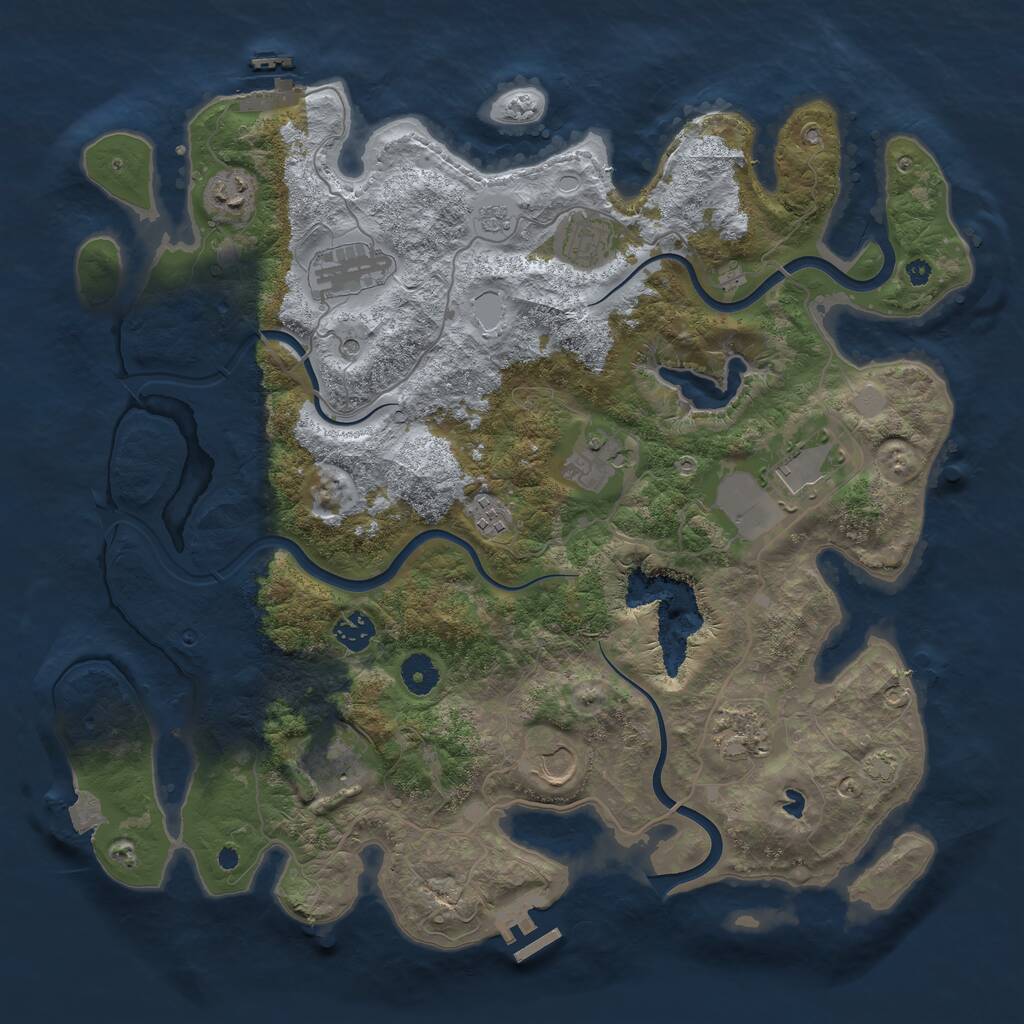 Rust Map: Procedural Map, Size: 4000, Seed: 1363449136, 16 Monuments
